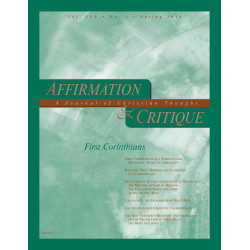 Affirmation & Critique, vol. 19, no. 1, Spring 2014—First...