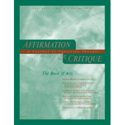 Affirmation & Critique, vol. 24, no. 1, Spring 2019—The Book...